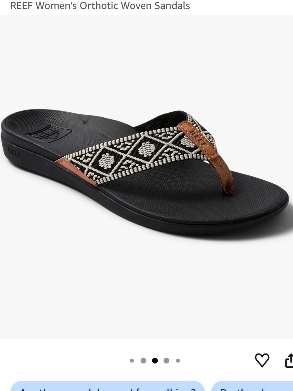 Reef Black Woven Orthotic Sandals, Women’s Size 10 - Picture 3 of 13